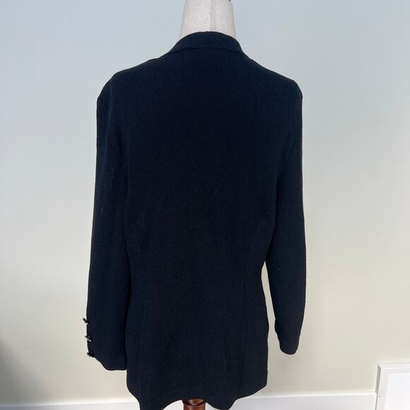 ST. JOHN EVENING Women's Cardigan Size 8 In Black - Picture 2 of 7